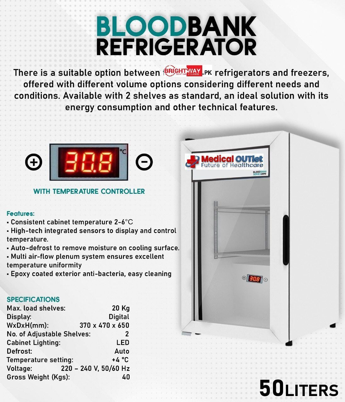 Blood Bank Refrigerator With 50 blood Bags Capacity Suppllier In Pakistan. - Image 4